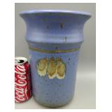 Signed Stoneware Vase 9"