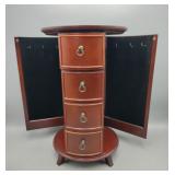 Wood Jewelry Box 14.5" Tall 9" Round Bombay 2004