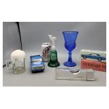 Avon Bottles  & Blue George Washington Glass