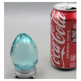 Decorative Clear Green Egg on Stand