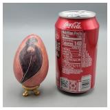 Hand-Carved Decorative Egg on Stand