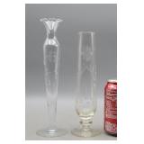Pair of Vases - Etched Glass