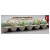 Lot of 6 Polished Stone Eggs,1 labeled Italian
