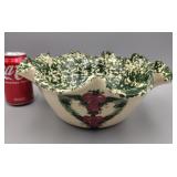 Ruffled Spongeware Bowl 11" Round