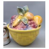 Fruit Basket Ceramic Cookie Jar Shawnee