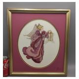 Needlepoint Angel Framed No Glass 15"x17"