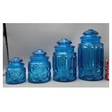 Moon & Stars Blue Glass Canister Set