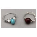 Wire Stone Rings Size 9