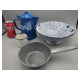 Enamelware Lot Pitcher - Strainer