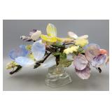 Glass Flower Arrangement w/1 Leaf & 1 Petal