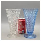 Vases Blue & White Glass