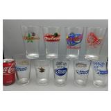 9 Bud LT & Budweiser Beer Glasses