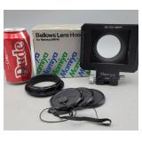 Mamiya M645 bellows lens hood,complete,box,extra