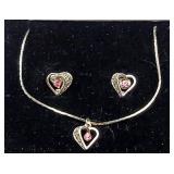 Matching Heart Earrings & Necklace