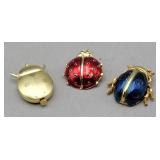 Beetle Brooch, Watch & Perfume Locket Pendant