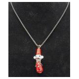 Necklace w/Unique Glass Pendant