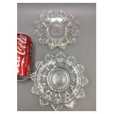 Iridescent Pedestal Plate & 1 Clear 6.5"