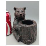 Bear Planter Plastic 6"T