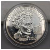 Sterling Silver Illinois Dollar Coin