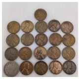 1912 V Nickel & 20 Wheat Pennies