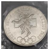 1968 Mexico 25 Pesos .720 Silver Olympics