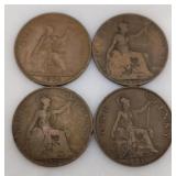 1909 1920 1936 1964 One Penny Coins