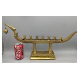 Brass Dragon Boat Candle Holder