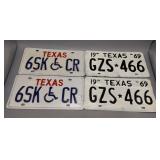 Texas License Plates Sets 1969