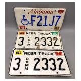 Alabama & Nebraska License Plates 1 Set