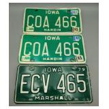 80s Iowa License Plates 1 Set