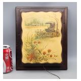 Vintage Hanging Farm & Carriage Pic w/ P