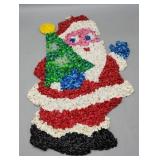 Vintage Popcorn Plastic Santa Hanging 19" L