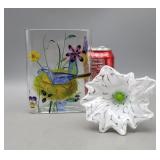 Pretty Glass Flower & Vase