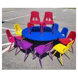 Kids Chairs & Table 48" Round Legs Are Adjustable