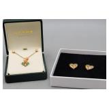 Necklace Roses Pendant w/Matching Earrings  &