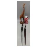Wood People Letter Openers & Giraffe Figure