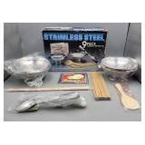 Stainless steel 9 piece serving set