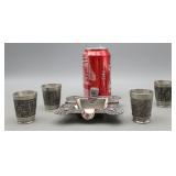 Rein Zinn Pewter Shot Glasses, Ashtray