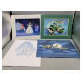 Lithographs Cinderella 1995 & Peter Pan 14" ï¿½ 11"