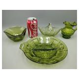 Avocado Glass Lot Pitcher - Basket - Bowl