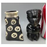 Bone Vase & Stone Figure