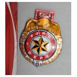 Vintage Tin Toy Clicker,Fire Badge - Japan