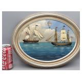 Ships Pic in Round Frame - Finland 14" ï¿½ 11.5"