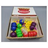 Cooties caterpillar game in Cigar box