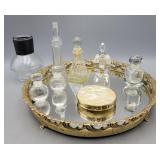 Mirrored Tray & Matching Compact Mirror, Empty