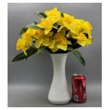 Vase 9" H & Artificial Daffodils