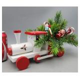 Christmas decor,10 1/2" wooden holiday train