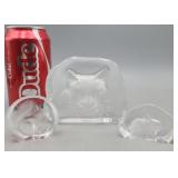 Set of 3 Glass Animals Decor