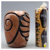 Candle Holder/Vase & Swazi Candle- Africa