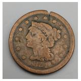 1851 Large Cent Clipped